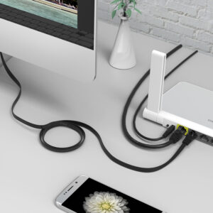 Kabel sieciowy Ethernet Orico PUG-C7B CAT7 10Gbps RJ45 internetowy LAN płaski 3 m - juodos spalvos - Image 7