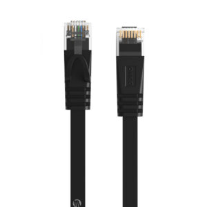 Kabel sieciowy Ethernet Orico PUG-C7B CAT7 10Gbps RJ45 internetowy LAN płaski 5 m - juodos spalvos - Image 2