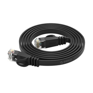 Kabel sieciowy Ethernet Orico PUG-C7B CAT7 10Gbps RJ45 internetowy LAN płaski 5 m - juodos spalvos - Image 6