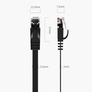 Kabel sieciowy Ethernet Orico PUG-C7B CAT7 10Gbps RJ45 internetowy LAN płaski 20 m - juodos spalvos - Image 9