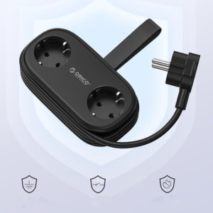 Orico APP 15.5W 5in1 Power Strip 2x AC + 2x USB-A + 1x USB-C - juodos spalvos - Image 5