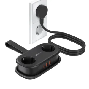 Orico APP 15.5W 5in1 Power Strip 2x AC + 2x USB-A + 1x USB-C - juodos spalvos