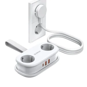 Orico APP 15.5W 5in1 Power Strip 2x AC + 2x USB-A + 1x USB-C - baltos spalvos