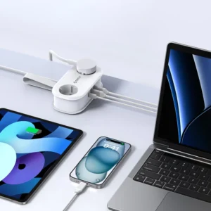 Orico APP 15.5W 5in1 Power Strip 2x AC + 2x USB-A + 1x USB-C - baltos spalvos - Image 3