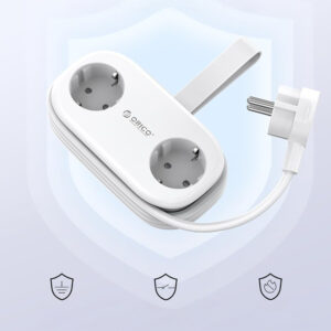 Orico APP 15.5W 5in1 Power Strip 2x AC + 2x USB-A + 1x USB-C - baltos spalvos - Image 4