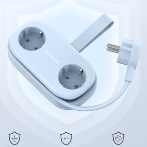 Orico AP3 20W GaN 5in1 Power Strip 2x AC + 2x USB-A + 1x USB-C - Blue - Image 3