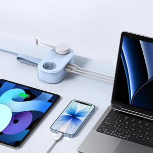 Orico AP3 20W GaN 5in1 Power Strip 2x AC + 2x USB-A + 1x USB-C - Blue - Image 5