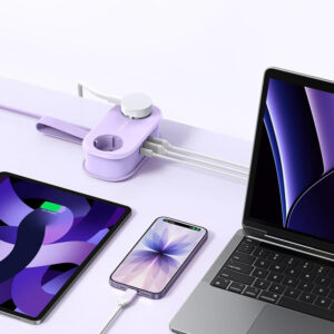 Orico AP3 20W GaN 5in1 Power Strip 2x AC + 2x USB-A + 1x USB-C - violetinės spalvos - Image 3