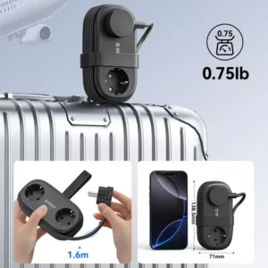 Orico AP3 20W GaN 5in1 Power Strip 2x AC + 2x USB-A + 1x USB-C - juodos spalvos - Image 6