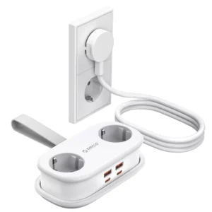 Orico AP3 20W GaN 5in1 Power Strip 2x AC + 2x USB-A + 1x USB-C - baltos spalvos - Image 2