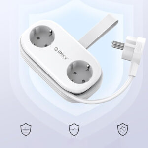 Orico AP3 20W GaN 5in1 Power Strip 2x AC + 2x USB-A + 1x USB-C - baltos spalvos - Image 4