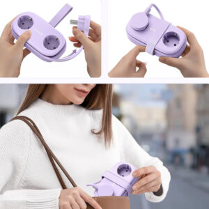 Orico AP3 65W GaN 6in1 Power Strip 2x AC + 2x USB-A + 2x USB-C - violetinės spalvos - Image 4