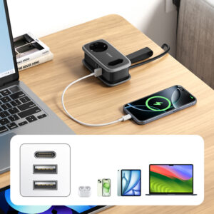 Orico AP3 65W GaN 6in1 Power Strip 2x AC + 2x USB-A + 2x USB-C - juodos spalvos - Image 9