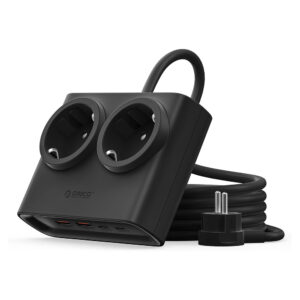 Orico PDC25 25W 6in1 Power Strip 2x AC + 2x USB-A + 2x USB-C - juodos spalvos