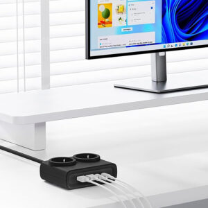 Orico PDC25 25W 6in1 Power Strip 2x AC + 2x USB-A + 2x USB-C - juodos spalvos - Image 4