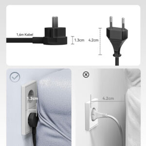 Orico PDC25 25W 6in1 Power Strip 2x AC + 2x USB-A + 2x USB-C - juodos spalvos - Image 6