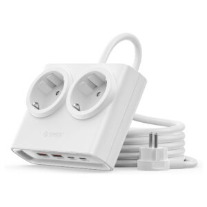 Orico PDC25 25W 6in1 Power Strip 2x AC + 2x USB-A + 2x USB-C - baltos spalvos