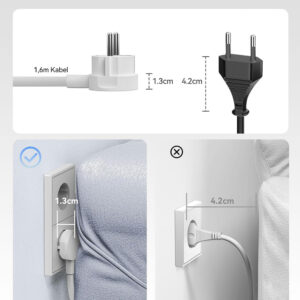 Orico PDC25 25W 6in1 Power Strip 2x AC + 2x USB-A + 2x USB-C - baltos spalvos - Image 7