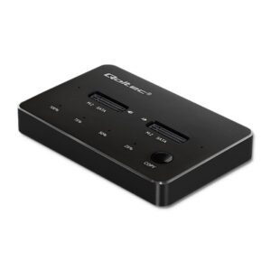 Qoltec 50310 saugojimo diskų prijungimo stotis USB-C 3.1 Juoda