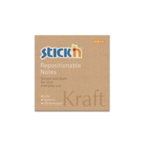 Lipnūs lapeliai StickN 21639 76x76mm , 100 lapelių, kraft
