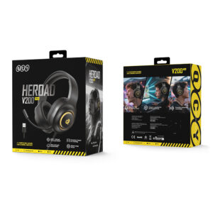 QCY V200 Pro Wired žaidimų ausinės with 7.1 Sound and Detachable Mikrofonas - juodos spalvos - Image 8
