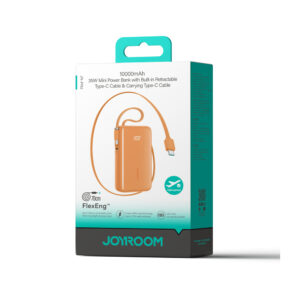 Joyroom JR-PR2L 35W 10000mAh Powerbank with Built-in USB-C Cables - oranžinės spalvos - Image 2