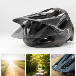 Rockbros LK-99 Mountain dviratininko šalmas with Adjustable Visor and Magnetic Closure 58-62 cm - juodos spalvos - Image 3