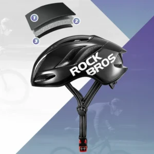 Rockbros TS-42 Lightweight dviratininko šalmas 58-62 cm - juodos spalvos - Image 3