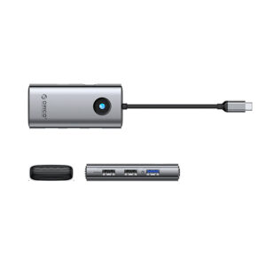 Orico PW11-5P USB-C Hub Docking Station 1x USB-A 3.0 + 2x USB-A 2.0 + 1x USB-C PD + 1x HDMI - pilkos spalvos - Image 2