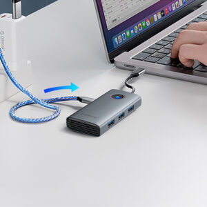 Orico PW11-5P USB-C Hub Docking Station 1x USB-A 3.0 + 2x USB-A 2.0 + 1x USB-C PD + 1x HDMI - pilkos spalvos - Image 4