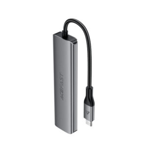 Acefast J18 USB Hub USB-C 6-in-1 HDMI 4K 60Hz PD90W Docking Station - pilkos spalvos - Image 2