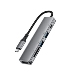 Acefast J18 USB Hub USB-C 6-in-1 HDMI 4K 60Hz PD90W Docking Station - pilkos spalvos - Image 6