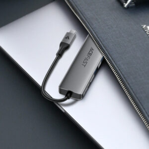 Acefast J18 USB Hub USB-C 6-in-1 HDMI 4K 60Hz PD90W Docking Station - pilkos spalvos - Image 7