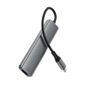 Acefast J16 USB Hub USB-C 5-in-1 HDMI 4K 60Hz PD90W Docking Station - pilkos spalvos - Image 3