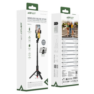 Acefast E42 Selfie Stick with Auto Tripod and Bluetooth Remote Control 1.05m - juodos spalvos - Image 9
