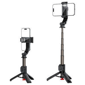 Acefast E42 Selfie Stick with Automatic Tripod and Bluetooth Remote Control 63 cm - juodos spalvos - Image 5