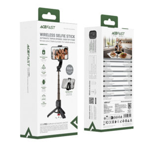 Acefast E42 Selfie Stick with Automatic Tripod and Bluetooth Remote Control 63 cm - juodos spalvos - Image 8