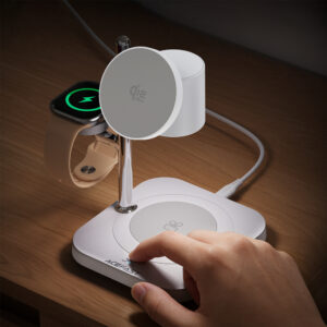 Acefast E39 Qi2.2 25W 4-in-1 Wireless Desk Charger for Phone, Watch, and ausinės with Night Light - baltos spalvos - Image 8