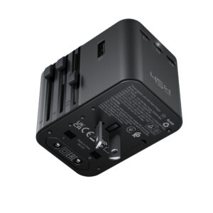 Acefast Z8 GaN 45W Travel Adapter 3x USB-C + 2x USB-A Travel Wall Charger with 2500W AC Socket - juodos spalvos - Image 4