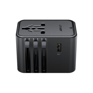 Acefast Z8 GaN 45W Travel Adapter 3x USB-C + 2x USB-A Travel Wall Charger with 2500W AC Socket - juodos spalvos - Image 5