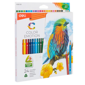 Spalvoti pieštukai DELI EC00220, 24 spalvų