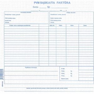 PVM sąskaita faktūra 8 colių, SC, be NR. 100 lapų