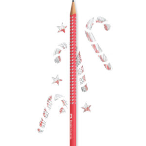 Pieštukas Faber-Castell Sparkle HB, raudonos spalvos korpusas - Image 2