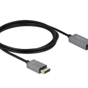DeLOCK 85929 vaizdo kabelio adapteris 2 m HDMI A tipo (standartinis) DisplayPort Juoda, Pilka