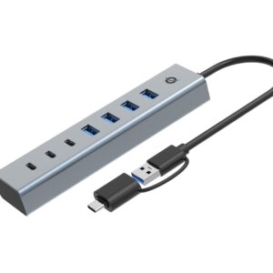Conceptronic HUBBIES20GP sąsajos šakotuvas USB 3.2 Gen 1 (3.1 Gen 1) Type-C 5000 Mbit/ai Pilka - Image 2