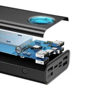 Powerbank Baseus Amblight 30000mAh, 4xUSB, USB-C, 65W juodos spalvos - Image 4