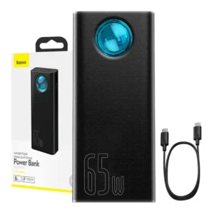 Powerbank Baseus Amblight 30000mAh, 4xUSB, USB-C, 65W juodos spalvos