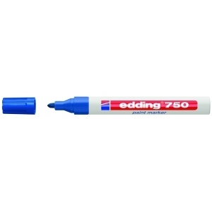 Žymeklis Edding 750 lako pagrindu, apvaliu galiuku, 2-4mm, mėlynos spalvos