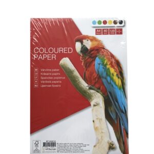 Spalvoto popieriaus rinkinys College, A4, 80g, 6 spalvos po 20 lapų, 120 lapų