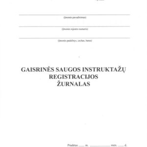 Gaisrinės saugos instruktažų registracijos žurnalas, A4, vertikalus, 12 lapų - Image 2